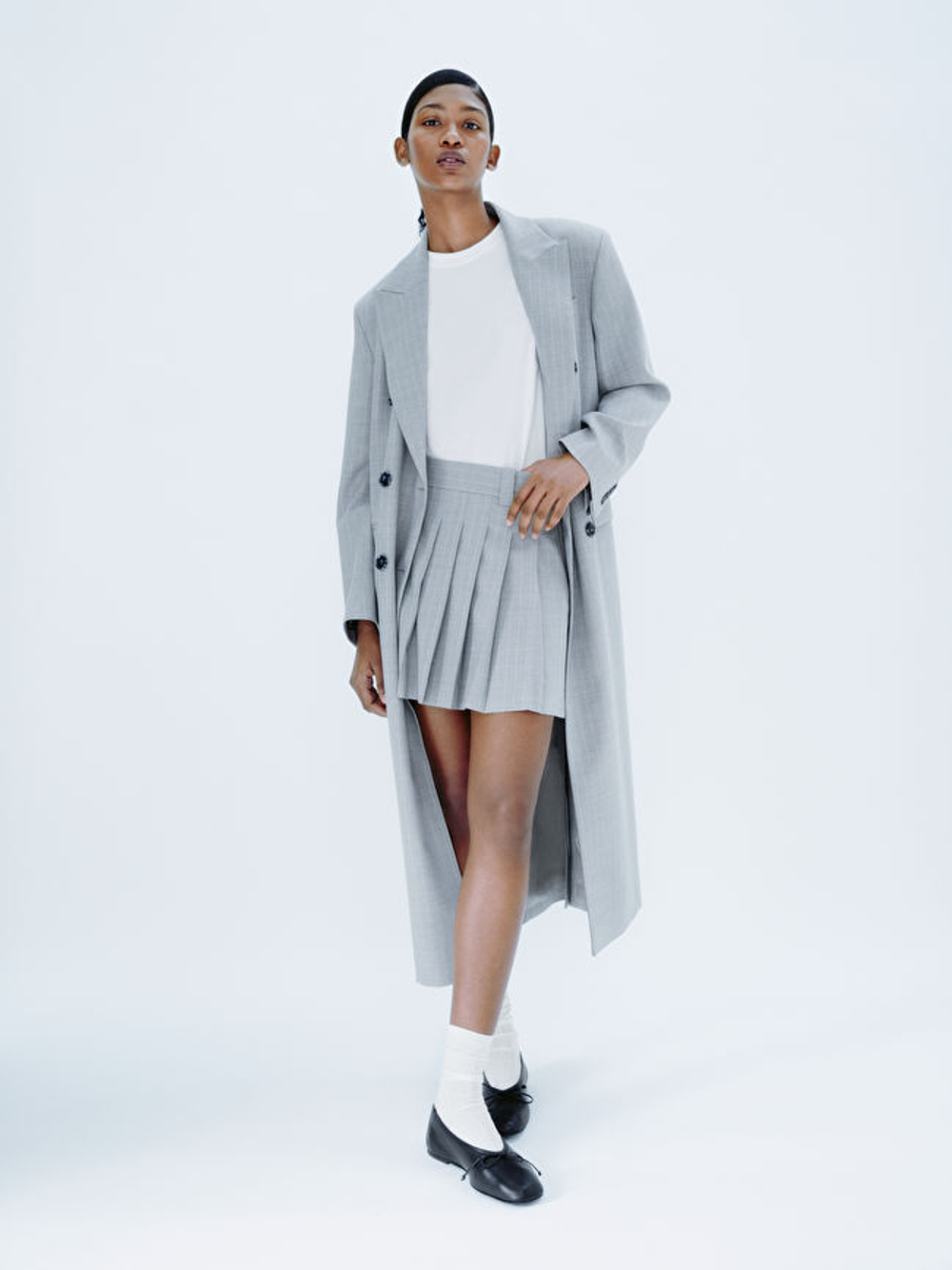 ARKET КОЖАНЫЕ БАЛЕТКИ, ЧЕРНЫЙ