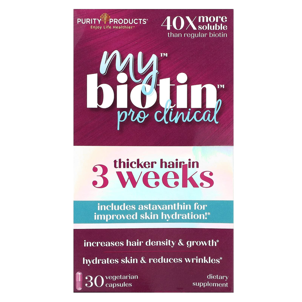 Purity Products, MyBiotin, ProClinical, 30 вегетарианских капсул