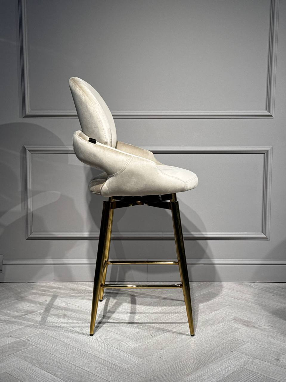 Стул барный Ist Casa Виола, 55х46х105 см, бежевый, золото