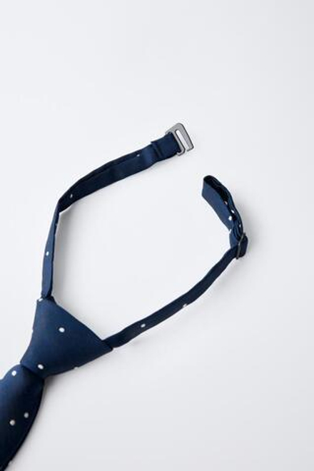 ZARA ГАЛСТУК С ПРИНТОМ В ГОРОШЕК, СИНИЙ