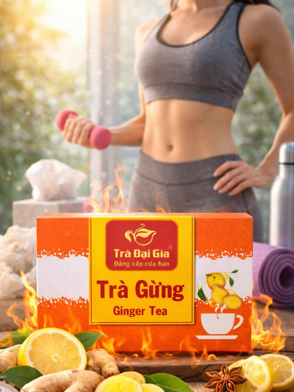 Чай травяной в пакетиках имбирный вьетнамский Tra Gung, 20 пак