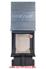 Каминная топка Экокамин ДЕЛЬТА 900 P три стекла подовое горение принтинг
