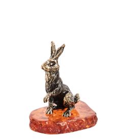 Народные промыслы AM-1551 Фигурка «Заяц Бруто» (латунь, янтарь)