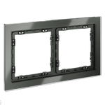 Рамка стеклянная VOLTUM S70 на 2 поста, (титан, стекло)