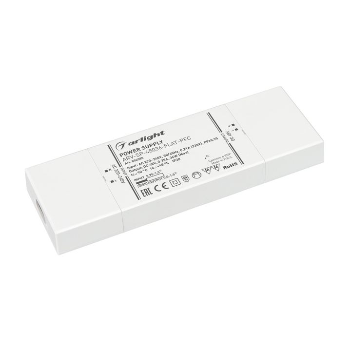 Блок питания Arlight ARV-SP-48036-FLAT-PFC (48V, 0.75A, 36W) 052080