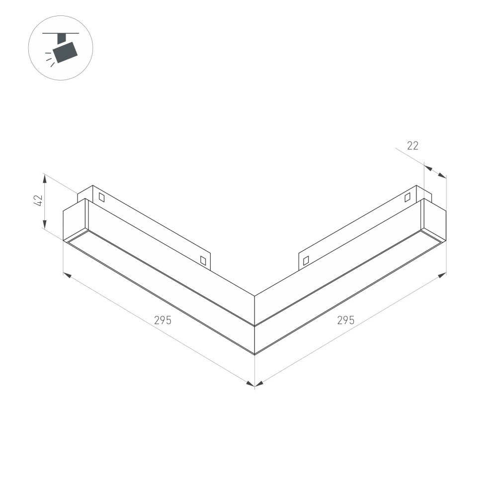 Светильник MAG-ORIENT-FLAT-ANGLE-L295-18W Warm2700 (BK, 100 deg, 48V) (Arlight, IP20 Металл, 5 лет) 060733