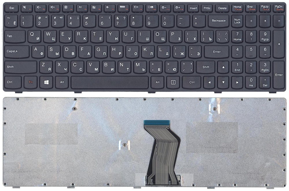 Клавиатура для ноутбука Lenovo G500 G505 G505A G510 G700 G700A G710 черная с черной рамкой