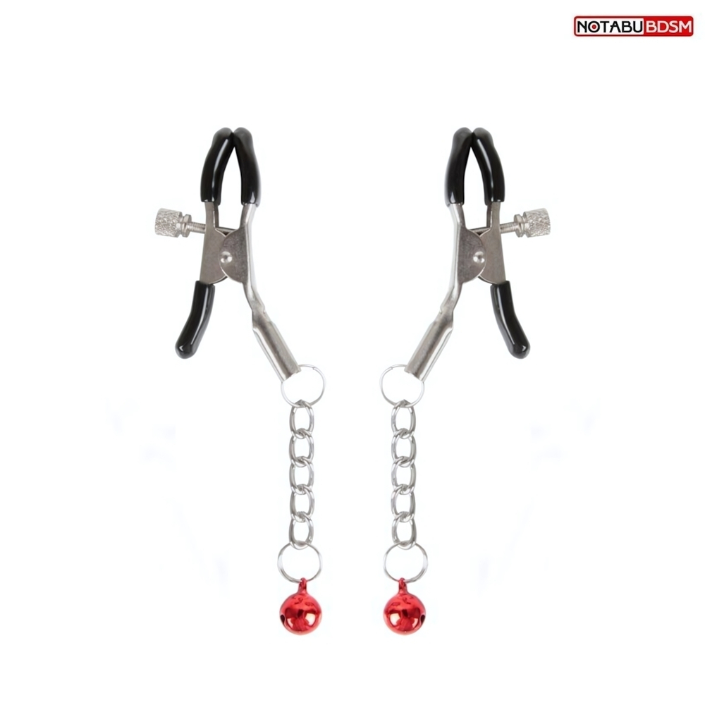 Серебристые зажимы на соски с шариками на цепочках (Цвет: серебристый)