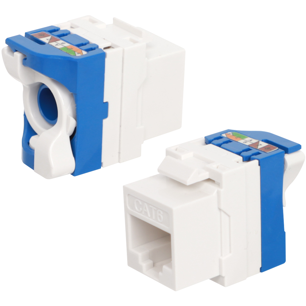 Модуль Keystone Toolless RJ45,  cat. 6,  UTP,  180 град.,  белый