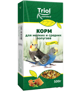 Триол Standard для мелких и средних попугаев с Мёдом 500гр.