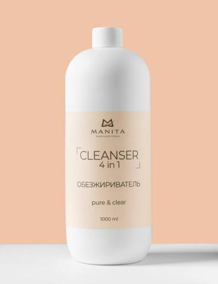 Manita Обезжириватель для ногтей универсальный 4 в 1 “PURE,CLEAR” 1000 ml