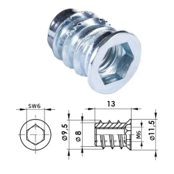 Дюбель 8 мм x 13 мм 20 шт.