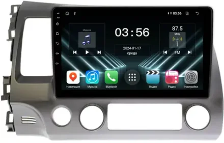 Магнитола Honda Civic 8 4d 2005-2012 (левый руль, рамка 10) - FarCar 044M на Android 13 и IPS экран 