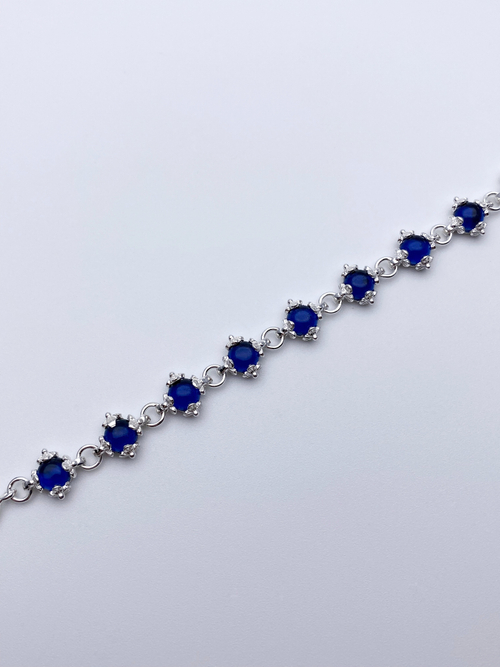 Браслет из серебра/Белый/С фианитом