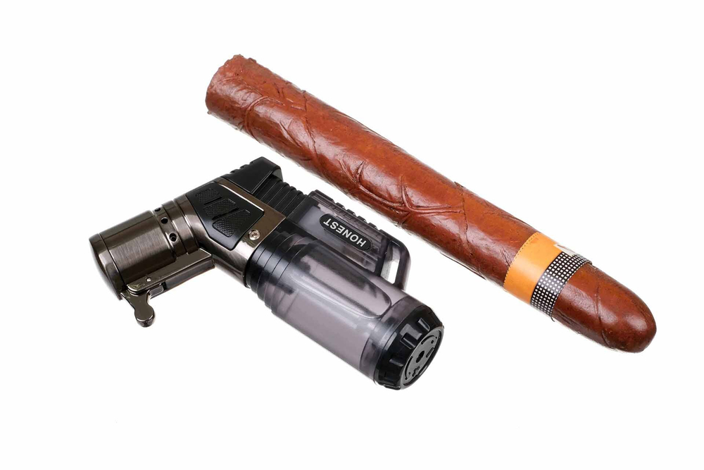 Зажигалка сигарная Honest, тройное пламя, черная 779-Black