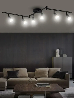 Люстра потолочная трековый светильник на кухню потолочный, люстра черная для гостиной, GU10