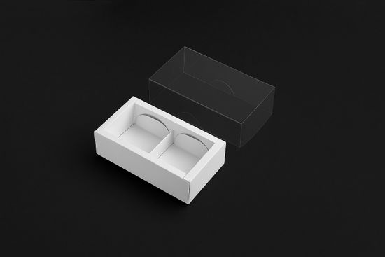 Упаковка с прозрачной крышкой для 2 конфет