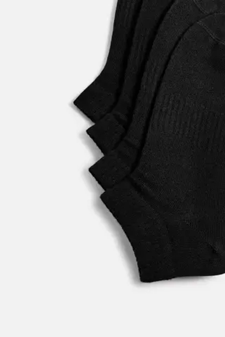 ZARA НАБОР ИЗ 4 ПАР КОРОТКИХ НОСКОВ, ЧЕРНЫЙ