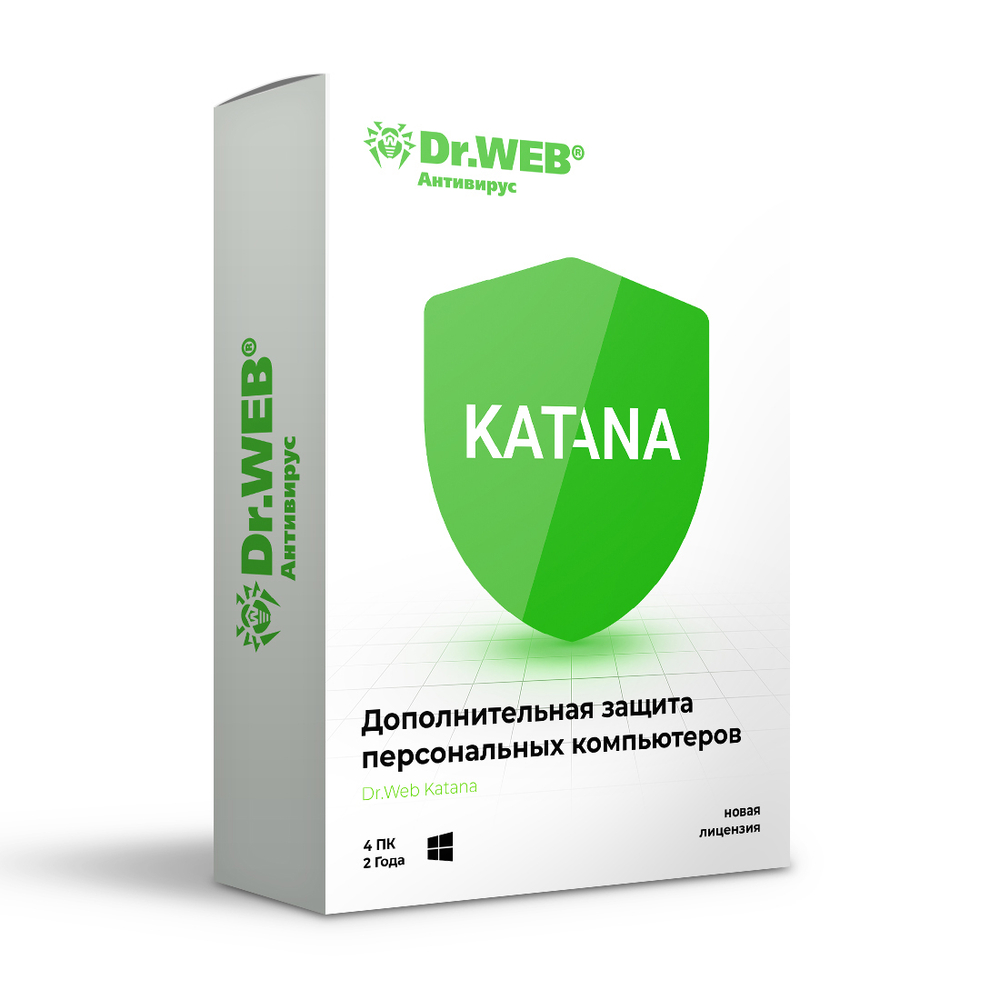 Электронная лицензия (ESD ключ) Dr.Web Katana 24М 4 ПК новая