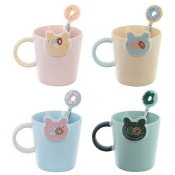 GAEM Кружка с ложкой, 350 мл, L12 W9,5 H11 см, 4в.