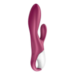 Малиновый вибратор-кролик с функцией нагрева 20,5см Satisfyer Heated Affair