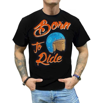Футболка Franky Mouse Born to Ride (Мотошлем) (S / черный)