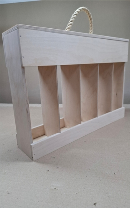 Короб винный деревянный серия "ОТКРЫТЫЕ" №5 (тип 1-1), на 5 бутылок, без покраски