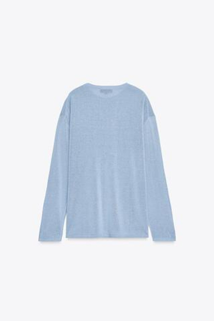 ZARA ТРИКОТАЖНЫЙ ДЖЕМПЕР ОВЕРСАЙЗ, ГОЛУБОЙ