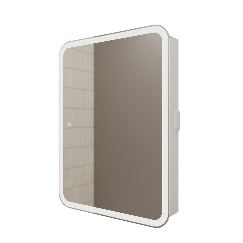 Зеркало-шкаф MIXLINE "Фиджи Flip" 600*800 (ШВ) универсальный, сенсорный выкл.,светодиодная подсветка (551661)