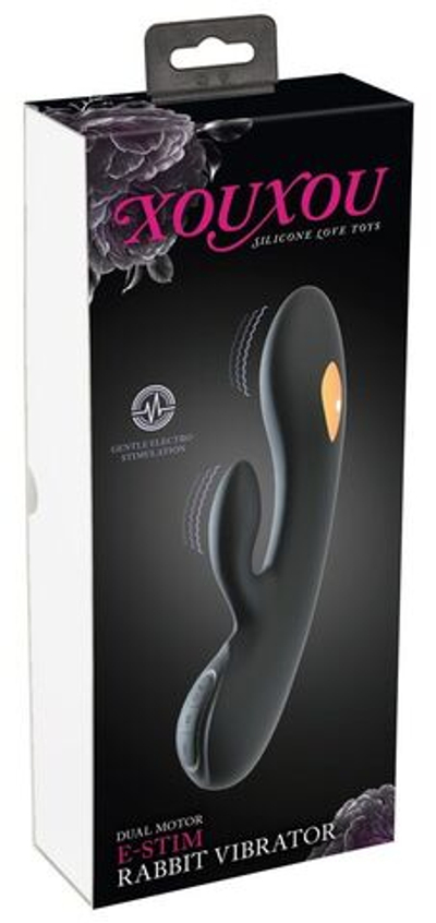Черный вибратор-кролик с электростимуляцией E-Stim Rabbit Vibrator - 20,5 см. (Цвет: черный)