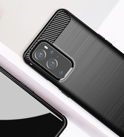 Чехол черного цвета для OnePlus 9, серии Carbon (дизайн в стиле карбон) от Caseport
