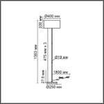 8250/2F LN Торшер Е27 2*60Вт 220В IP20 MODERNI