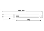 Душевая дверь Экстенза (Extenza) VDP-4EX1011CLGM, 1000/1100, вороненая сталь, стекло прозрачное