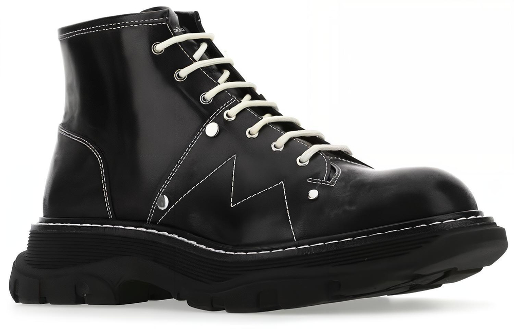 Alexander McQueen Tread Lace Up Boots "Black"