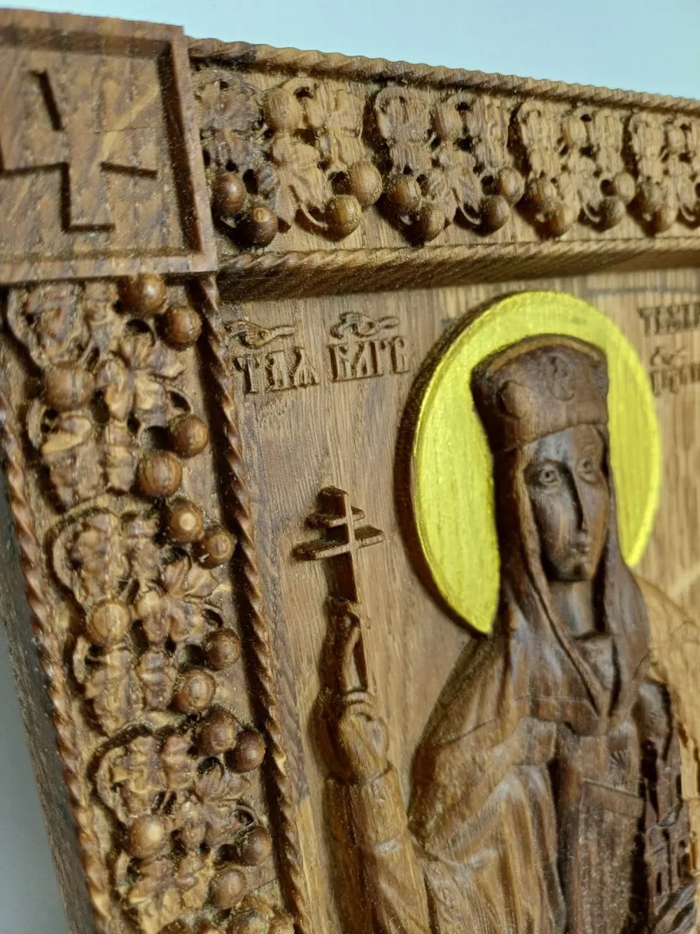 Освященная Икона святой цар. Тамары Грузинской 21х18 см дуб