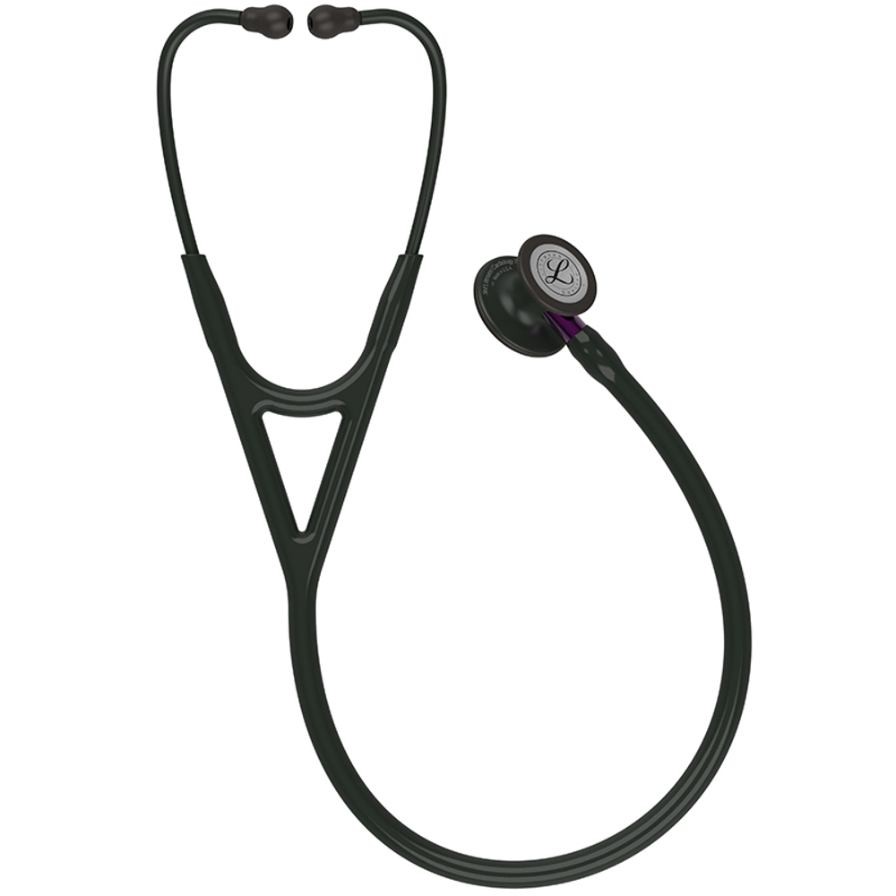 Стетоскоп Littmann Cardiology IV, черный, черная матовая акустическая головка, фиолетовый ствол (6203)