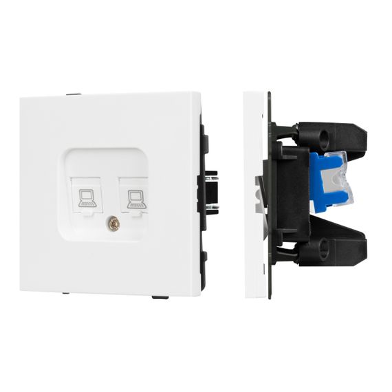 Механизм компьютерной розетки двойной SCT-TENDO-MPC2-PL-WH (RJ-45, CAT6) Arlight 054100
