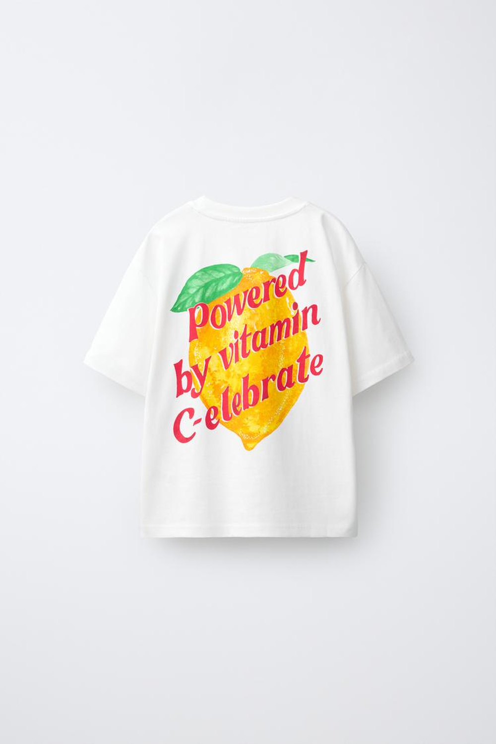 ZARA ФУТБОЛКА С ПРИНТОМ «ФРУКТЫ», БЕЛЫЙ