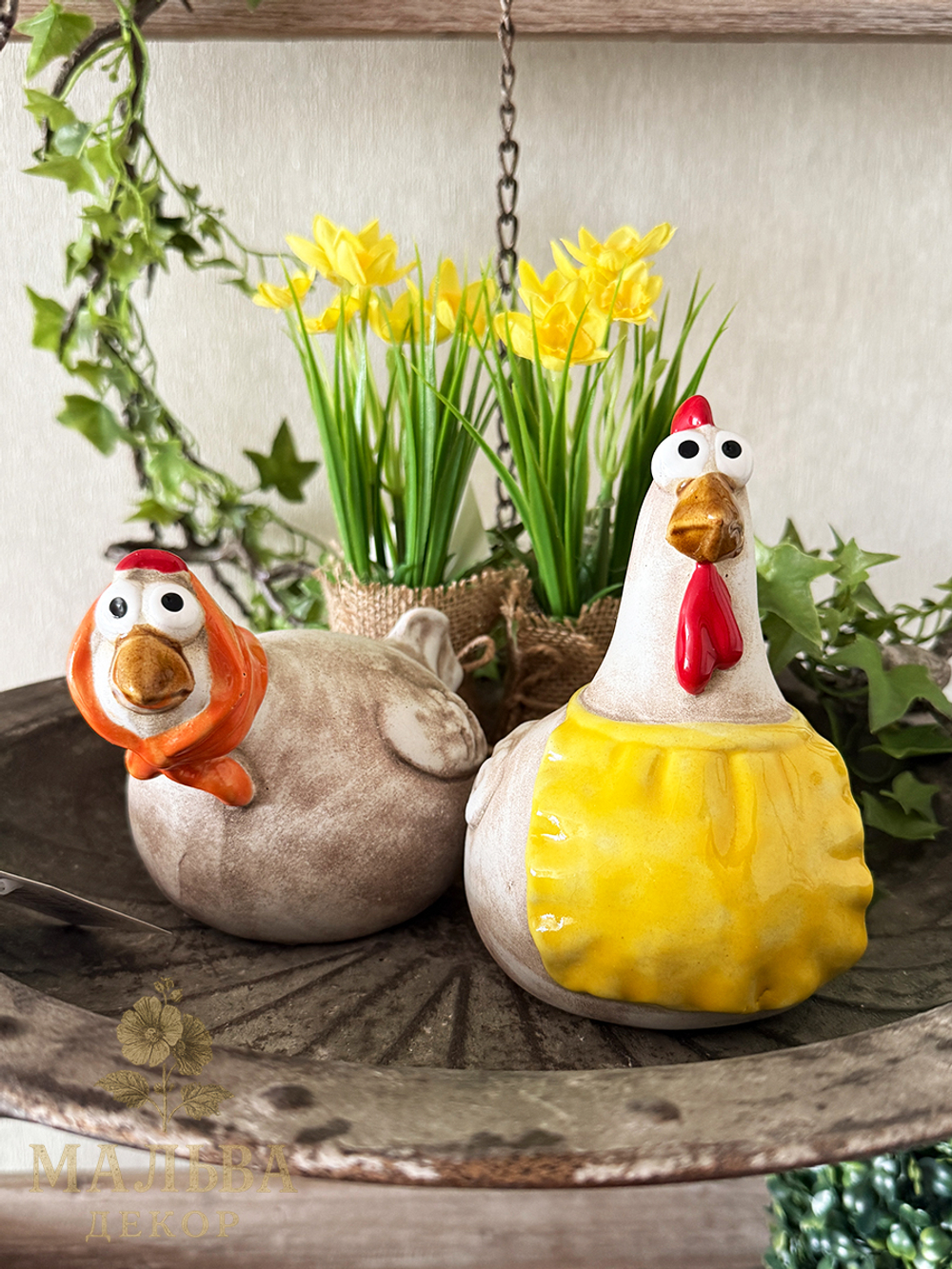 Фигурки для декора "Курица" 10,5x17xH12см 10,5x12xH15,5 см CAMPO Home & Garden