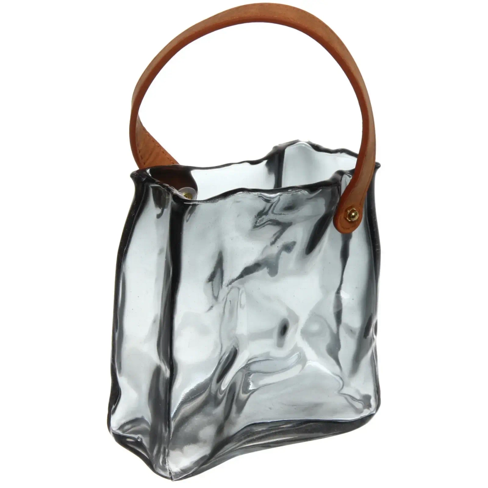 Ваза стеклянная «Молли» 14*17см серая