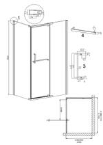 Душевое ограждение Grossman Pragma 100.K33.03.110.10.02-200.K33.03.90.10.02 (110х90х195) распашная(левая),хром,стекло шиншилла,2 места