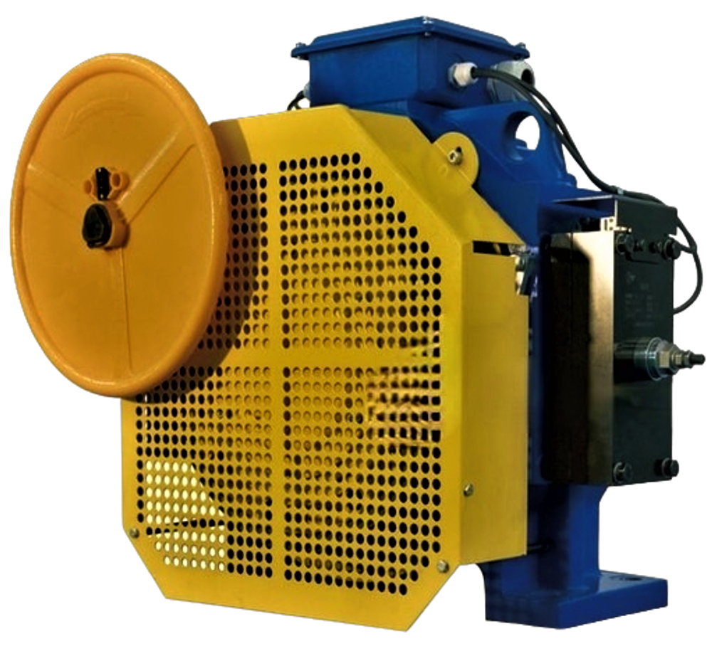 Лебедка безредукторная NEW BOMCO W 6,7 кВт  скорость 1м/с  96RPM подвес 2:1 КВШ 400х х10 мм OTIS