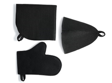 Набор "Идивбаню" (шапка+рукавица+коврик), темный, в пакете, войлок,Н002