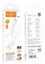 Кабель HOCO X87 USB-microUSB 2.4A 1м Silicone White