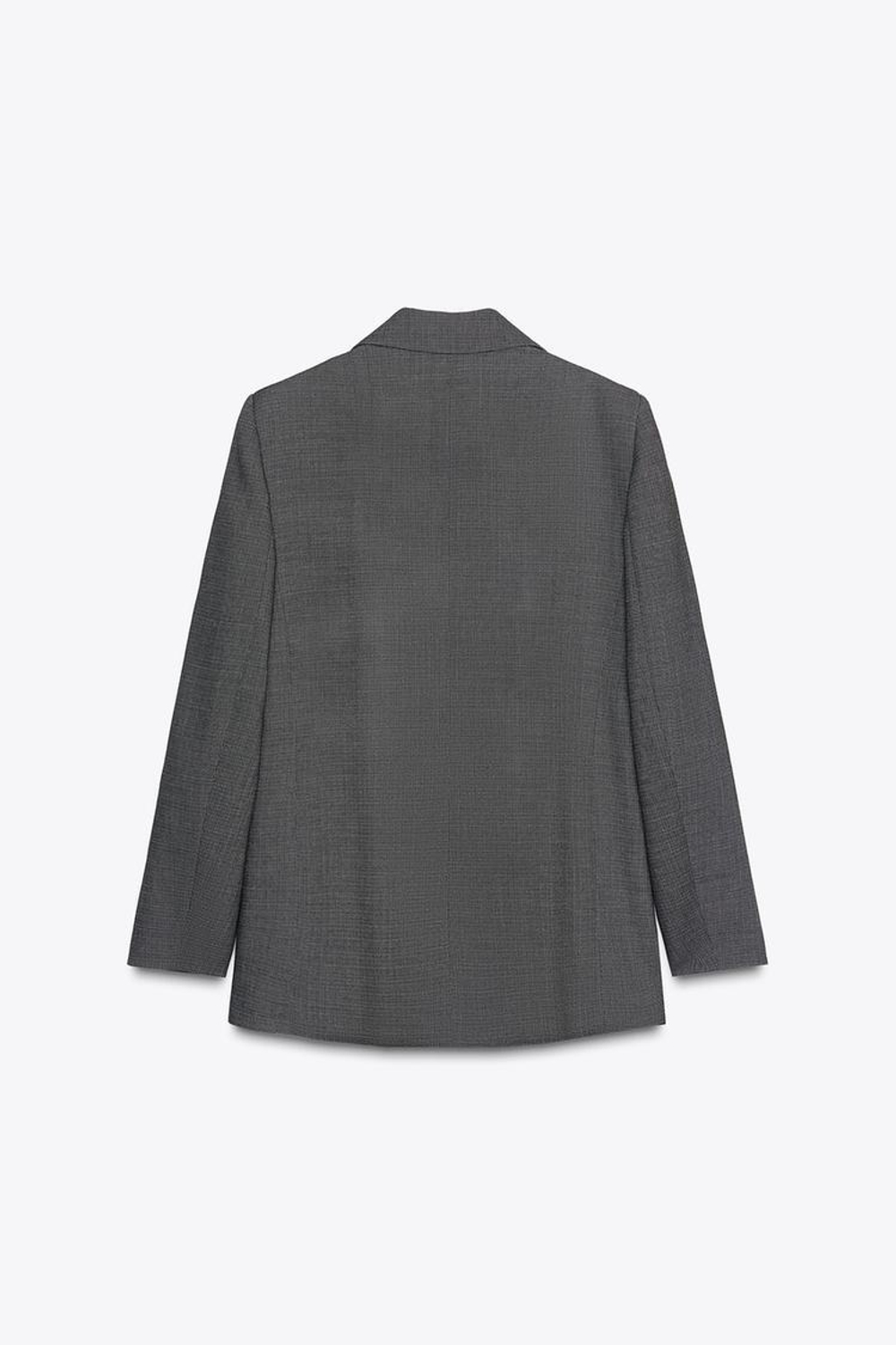 ZARA ДВУБОРТНЫЙ БЛЕЙЗЕР С ПОДПЛЕЧНИКАМИ, ЧЕРНЫЙ/ЭКРЮ