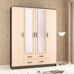 Шкаф для одежды и белья Лагуна 160 см, венге/дуб молочный