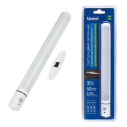 ULM-F43-0.9W-4200K SENSOR IP20 WHITE Светильник светодиодный для внутренней подсветки мебели с датчиком движения. Питание 3АА не в-к. 60Lm. Белый. ТМ Uniel