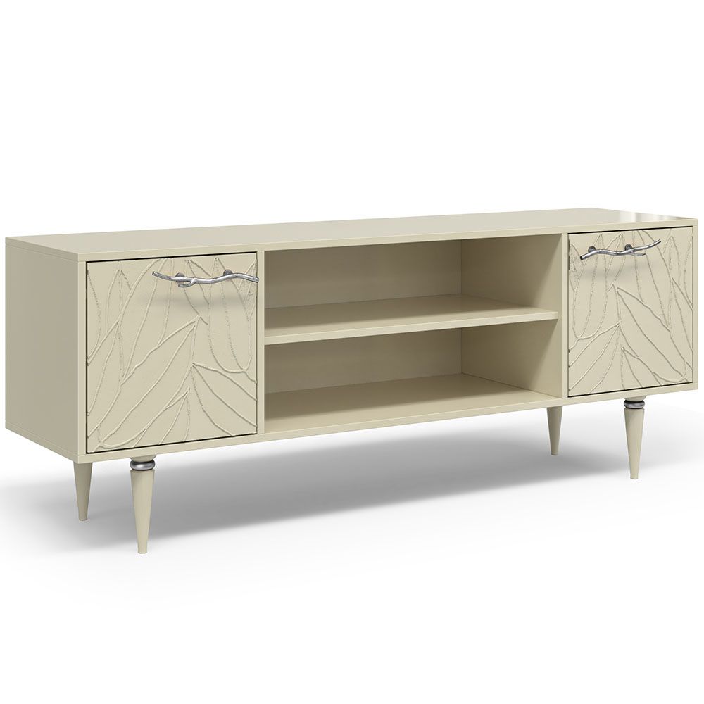 Тумба под ТВ Арт Колор leaves 155см Классик Сильвер Серый шелк