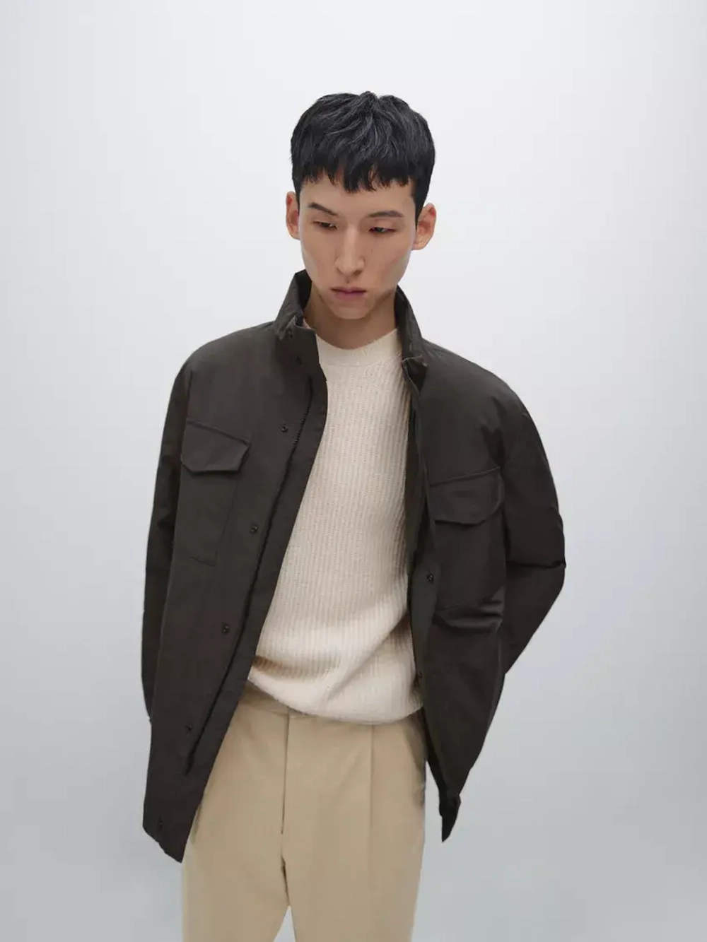 Massimo Dutti Непромокаемая стеганая куртка, серый