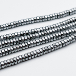 Гематит (имитация), цвет серебристый, размер около 4*2 мм, цена за отрезок 19 см (1/2 нити)